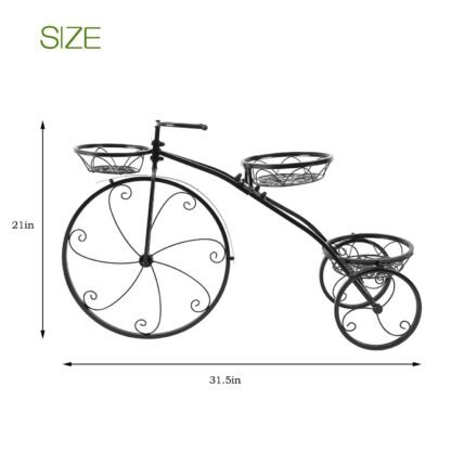 Tricycle Plant Stand Flower Pot Cart Holder Ideal For Home Garden And Patio - Image 4