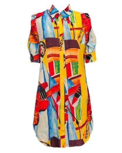 Printed Mid-length Top For Women Loose Casual Shirt - Image 3