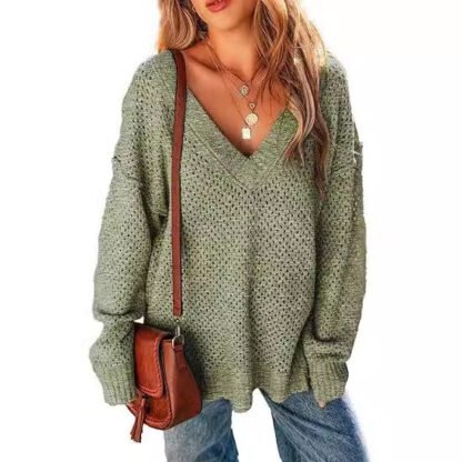 Women's V-neck Pullover Long-sleeved Street Top - Image 10