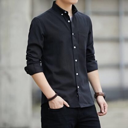 Men's Shirts Slim Fit Casual Long Sleeve Shirts Business Men - Image 3